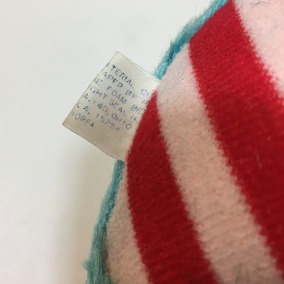 RARE Vintage Elephant Plush Blueberry Candy Stripe